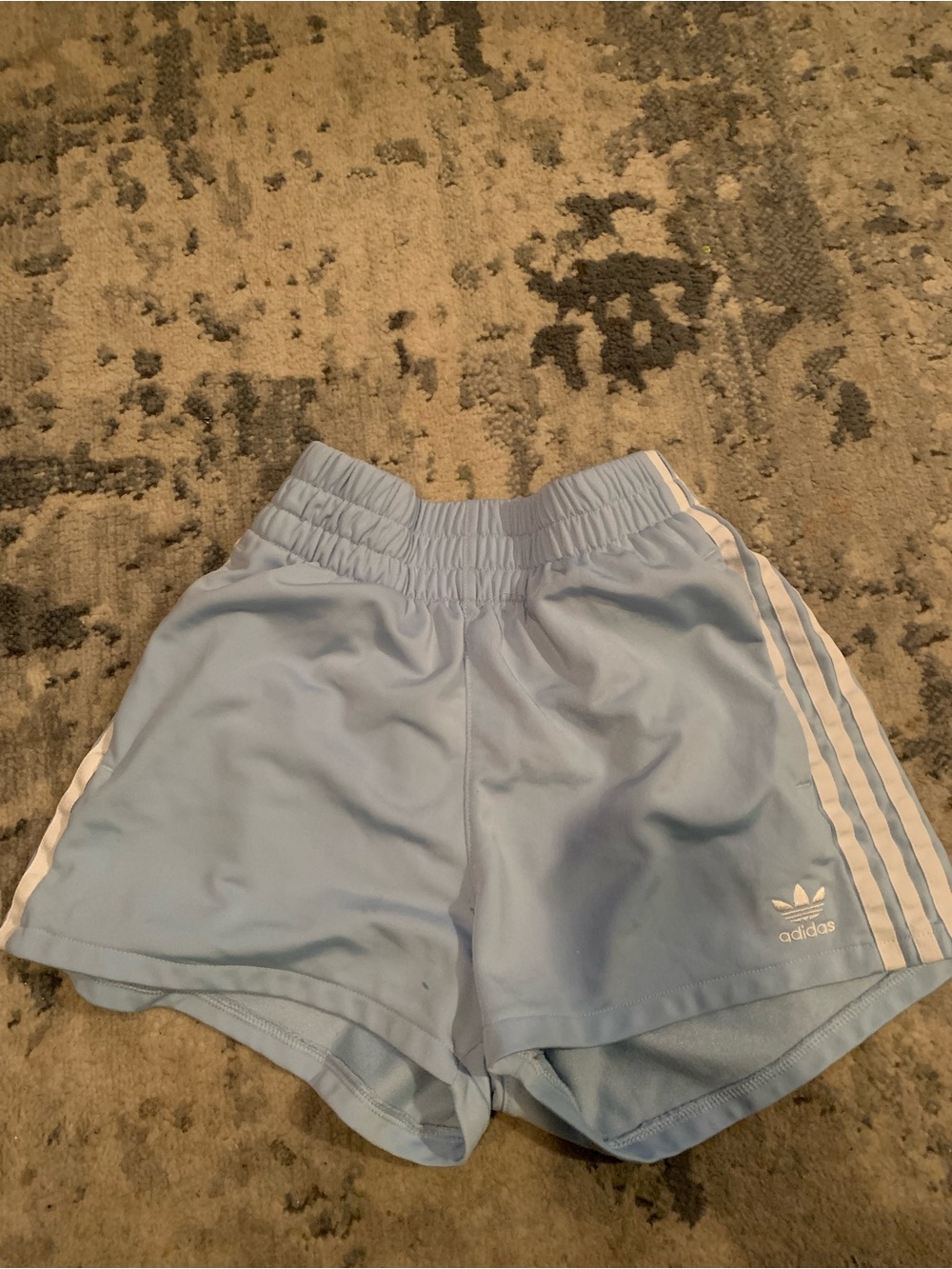 adidas Light Blue Trefoil Elastic Waist Shorts